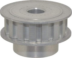 Power Drive - 16 Tooth, 1/2" Inside x 1.88" Outside Diam, Hub & Flange Timing Belt Pulley - 1/2" Belt Width, 1.91" Pitch Diam, 0.719" Face Width, Aluminum - Caliber Tooling