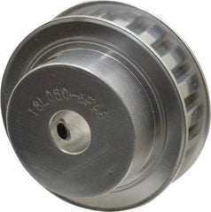 Power Drive - 18 Tooth, 1/2" Inside x 2.119" Outside Diam, Hub & Flange Timing Belt Pulley - 1/2" Belt Width, 2.149" Pitch Diam, 0.719" Face Width, Aluminum - Caliber Tooling