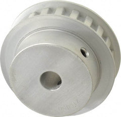 Power Drive - 21 Tooth, 1/2" Inside x 2.477" Outside Diam, Hub & Flange Timing Belt Pulley - 1/2" Belt Width, 2.507" Pitch Diam, 3/4" Face Width, Aluminum - Caliber Tooling