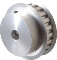 Power Drive - 22 Tooth, 1/2" Inside x 2.596" Outside Diam, Hub & Flange Timing Belt Pulley - 1/2" Belt Width, 2.626" Pitch Diam, 3/4" Face Width, Aluminum - Caliber Tooling