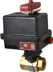 Gemini Valve - 1" Pipe, 720 psi WOG Rating Brass Electric Actuated Ball Valve - Reinforced PTFE Seal, Standard Port, Threaded (NPT) End Connection - Caliber Tooling