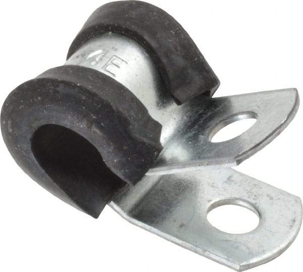 Made in USA - 1/4" Rod, Cushion Clamp - Gray & Black, Galvanized Steel & EPDM Cushion - Caliber Tooling