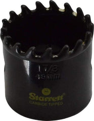 Starrett - 1-7/8" Diam, 1-5/8" Cutting Depth, Hole Saw - Carbide-Tipped Saw, Toothed Edge - Caliber Tooling