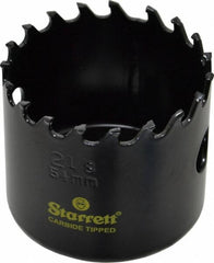 Starrett - 2-1/8" Diam, 1-5/8" Cutting Depth, Hole Saw - Carbide-Tipped Saw, Toothed Edge - Caliber Tooling