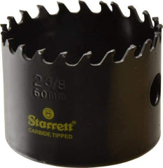 Starrett - 2-3/8" Diam, 1-5/8" Cutting Depth, Hole Saw - Carbide-Tipped Saw, Toothed Edge - Caliber Tooling