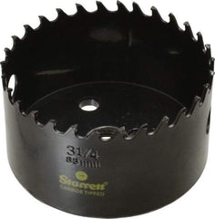 Starrett - 3-1/4" Diam, 1-5/8" Cutting Depth, Hole Saw - Carbide-Tipped Saw, Toothed Edge - Caliber Tooling