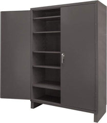 Durham - 5 Shelf Locking Storage Cabinet - Steel, 60" Wide x 24" Deep x 84" High, Gray - Caliber Tooling