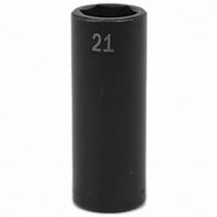 SK - Impact Socket - 1/2"DR 21MM DEEP IMPACT SOCKET - Caliber Tooling