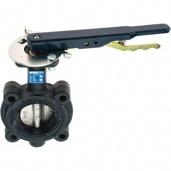 NIBCO - 2-1/2" Pipe, Lug Butterfly Valve - Lever Handle, Ductile Iron Body, EPDM Seat, 250 WOG, Ductile Iron Disc, Stainless Steel Stem - Caliber Tooling