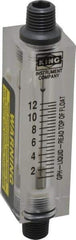 King - 1/4" FNPT Port Block Style, Inline Flowmeter - 100 Max psi, 12 GPH, Acrylic - Caliber Tooling