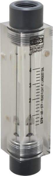 King - 1/2" FNPT Port Block Style, Inline Flowmeter - 125 Max psi, 4 SCFM, Acrylic - Caliber Tooling