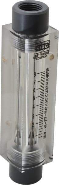 King - 1/2" FNPT Port Block Style, Inline Flowmeter - 125 Max psi, 8.2 SCFM, Acrylic - Caliber Tooling