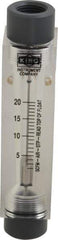 King - 1/2" FNPT Port Block Style, Inline Flowmeter - 125 Max psi, 20 SCFM, Acrylic - Caliber Tooling