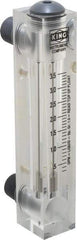 King - 1/2" M Port Block Style Panel Mount Flowmeter - 100 Max psi, 5 GPM, Acrylic - Caliber Tooling