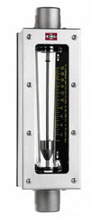 King - 2" FNPT Port Glass Tube/Stainless Case Flowmeter - 125 Max psi, 116 GPM, 304 Stainless Steel - Caliber Tooling