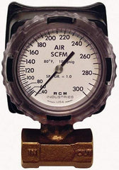 Made in USA - 1" NPT Port RCM Industries Flo-Gage Flowmeter - 180 Max psi, Bronze - Caliber Tooling