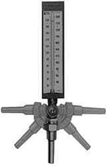 WGTC - 50 to 400°F, Industrial Thermometer with Lagging Thermowell - 3-1/2 Inch Stem Length, 1-1/4 to 18 Inch Thread - Caliber Tooling