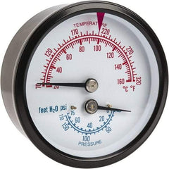 ENFM - 2-1/2" Dial, 1/4 Thread, Pressure Gauge - Center Back Connection Mount - Caliber Tooling