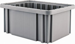 Quantum Storage - 50 Lb Load Capacity Gray Polypropylene Dividable Container - Stacking, 10.9" Long x 8.3" Wide x 5" High - Caliber Tooling