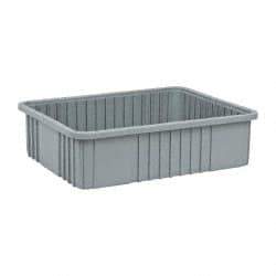 Quantum Storage - Gray Polypropylene Dividable Container - Stacking, 22-1/2" Long x 17-1/2" Wide x 6" High - Caliber Tooling