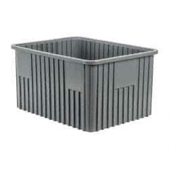 Quantum Storage - 100 Lb Load Capacity Gray Polypropylene Dividable Container - Stacking, 22-1/2" Long x 17-1/2" Wide x 12" High - Caliber Tooling