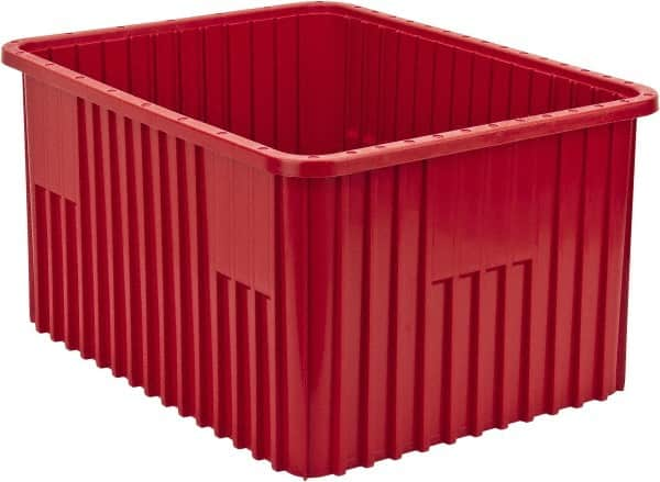 Quantum Storage - 100 Lb Load Capacity Red Polypropylene Dividable Container - Stacking, 22-1/2" Long x 17-1/2" Wide x 12" High - Caliber Tooling