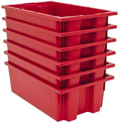 Quantum Storage - 75 Lb Load Capacity Red Polyethylene Tote Container - Stacking, Nesting, 18" Long x 11" Wide x 6" High - Caliber Tooling