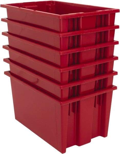 Quantum Storage - 75 Lb Load Capacity Red Polyethylene Tote Container - Stacking, Nesting, 18" Long x 11" Wide x 9" High - Caliber Tooling