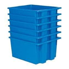 Quantum Storage - 75 Lb Load Capacity Blue Polyethylene Tote Container - Stacking, Nesting, 19-1/2" Long x 15-1/2" Wide x 10" High - Caliber Tooling