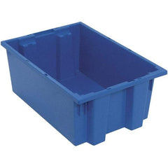 Quantum Storage - 75 Lb Load Capacity Blue Polyethylene Tote Container - Stacking, Nesting, 19-1/2" Long x 13-1/2" Wide x 8" High - Caliber Tooling