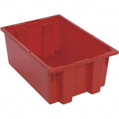 Quantum Storage - 75 Lb Load Capacity Red Polyethylene Tote Container - Stacking, Nesting, 19-1/2" Long x 13-1/2" Wide x 8" High - Caliber Tooling