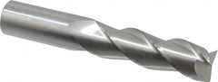 SGS - 1", 3-1/4" LOC, 1" Shank Diam, 6" OAL, 3 Flute, Solid Carbide Square End Mill - Single End, Uncoated, Spiral Flute, 38° Helix, Right Hand Cut, Right Hand Flute, Series 43 - Caliber Tooling