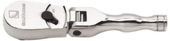 GearWrench - 3/8" Drive Pear Head Stubby Ratchet - Chrome Finish, 6-3/4" OAL, 60 Gear Teeth, Full Polished Handle, Flex Head - Caliber Tooling