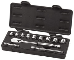 GearWrench - 12 Piece 3/8" Drive Socket Set - 6 Points, 3/8" to 7/8" Range, Inch Measurement Standard - Caliber Tooling