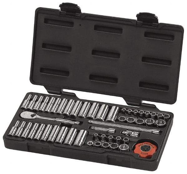 GearWrench - 51 Piece 1/4" Drive Deep Well Socket Set - 12 Points, 3/16" to 9/16" (4mm to 15mm) Range, Inch/Metric Measurement Standard - Caliber Tooling