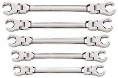 GearWrench - 5 Piece, 1/4" x 5/16" to 3/4" x 7/8", 6 Point Flare Nut Wrench Set - Inch Measurement Standard, Full Polish Finish - Caliber Tooling