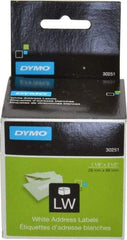 Dymo - 3-1/2" Long, White Die Cut Paper with Semi Perm. Adhesive Shipping Label - For DYMO LabelWriter Printers - Caliber Tooling