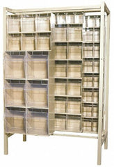 Quantum Storage - 3,000 Lb Capacity, 26" Deep x 48" Wide x 67" High, Steel Pick Rack - 28 Gray Polystyrene Bins - Caliber Tooling