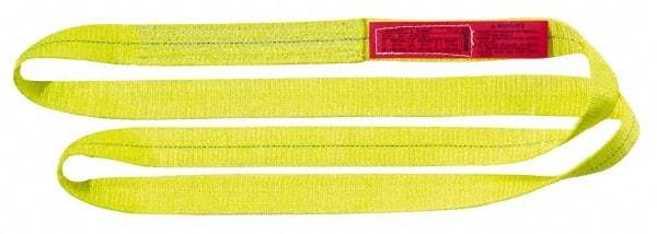 Lift-All - 3' Long x 6" Wide, 22,500 Lb Vertical Capacity, 2 Ply, Nylon Web Sling - 18,000 Lb Choker Capacity, Yellow - Caliber Tooling