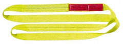 Lift-All - 8' Long x 4" Wide, 20,700 Lb Vertical Capacity, 2 Ply, Polyester Web Sling - 16,500 Lb Choker Capacity, Yellow - Caliber Tooling