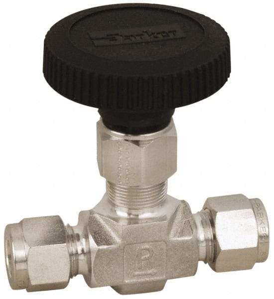 Parker - 5,000 Max psi, 1/8" Pipe, 316 Grade Stainless Steel, Inline Instrumentation Needle Valve - Caliber Tooling