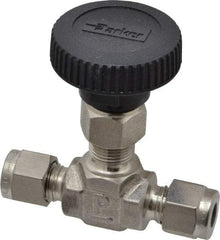 Parker - 5,000 Max psi, 1/4" Pipe, 316 Grade Stainless Steel, Inline Instrumentation Needle Valve - Caliber Tooling