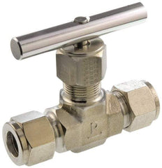 Parker - 5,000 Max psi, 1/2" Pipe, 316 Grade Stainless Steel, Inline Instrumentation Needle Valve - Caliber Tooling