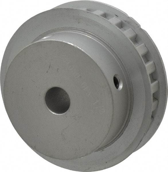 Power Drive - 24 Tooth, 1/2" Inside x 2.835" Outside Diam, Hub & Flange Timing Belt Pulley - 1/2" Belt Width, 2.865" Pitch Diam, 3/4" Face Width, Aluminum - Caliber Tooling