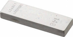 Mitutoyo - 0.148" Rectangular Steel Gage Block - Accuracy Grade 0, Includes Certificate of Inspection - Caliber Tooling