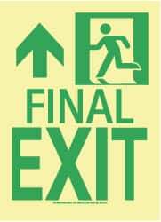 NMC - Final Exit, Plastic Exit Sign - 8" Wide x 11" High, Glow-in-the-Dark - Caliber Tooling