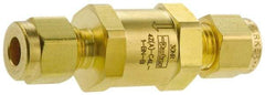 Parker - 1/4" Brass Check Valve - Inline, Comp x Comp, 3,000 WOG - Caliber Tooling