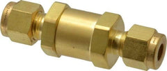 Parker - 1/4" Brass Check Valve - Inline, Comp x Comp, 3,000 WOG - Caliber Tooling