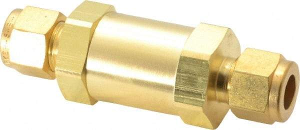 Parker - 3/8" Brass Check Valve - Inline, Comp x Comp, 3,000 WOG - Caliber Tooling