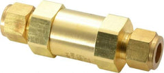 Parker - 1/2" Brass Check Valve - Inline, Comp x Comp, 3,000 WOG - Caliber Tooling